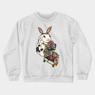 Mini Lop Rabbit Bunny Doing Groceries Shopping on Easter Celebration Crewneck Sweatshirt